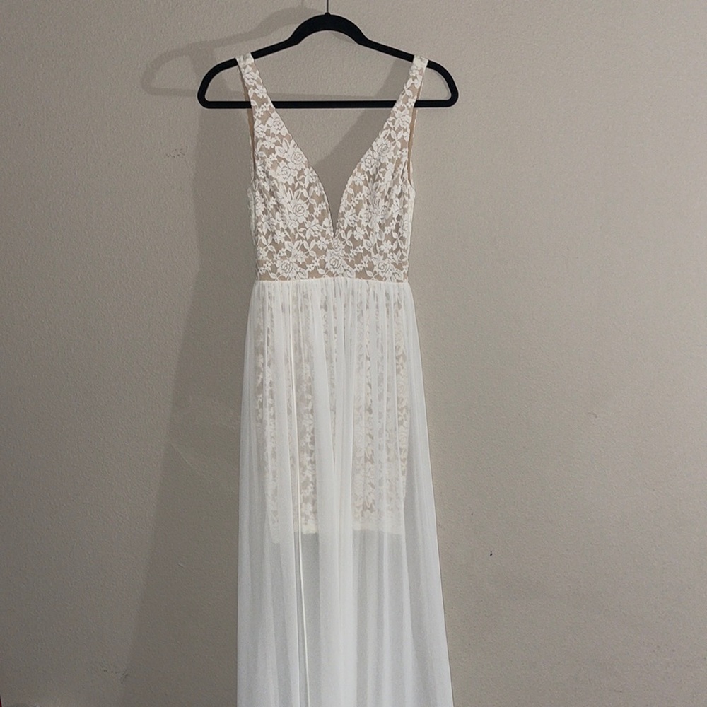 LULU’S Make Way for Wonderful Off White Lace Maxi Dress - Picture 3 of 16